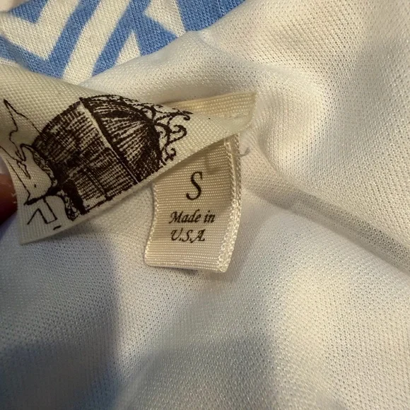 Blue and White Strapless Maxi Dress - Picture 5 of 5